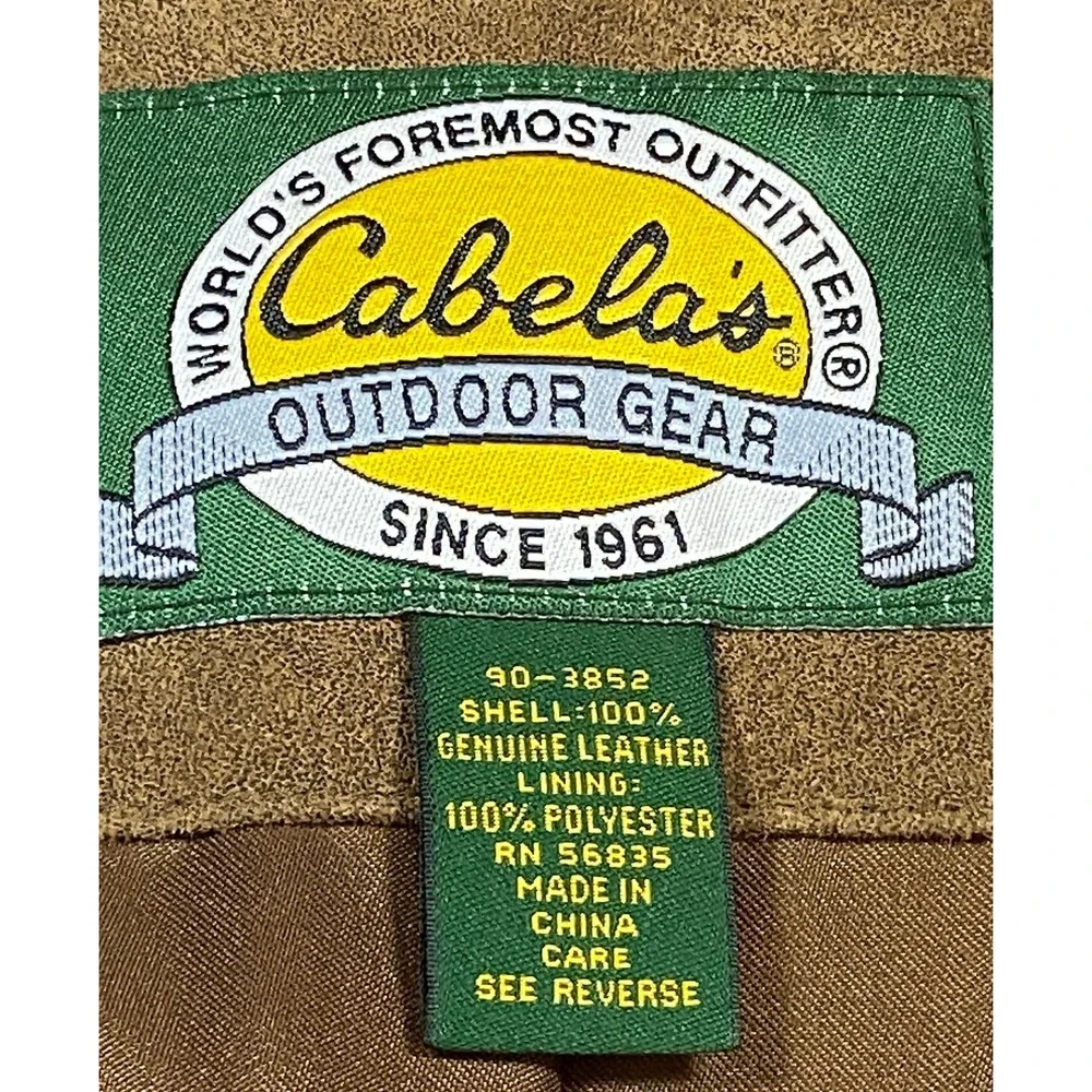 VTG Cabelas 50 Tall Genuine Leather Suede Blazer Jacket Buffalo Nickel‎ Buttons
